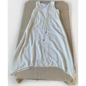 Fabiana Filippi Linen Blend Midi Dress Rhinestone Detail Made in Italy Size M